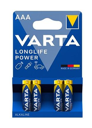 Батарейка varta longlife power щелочная aaa lr03 4xbl alkaline kod-3964