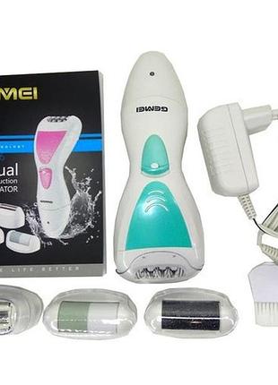 Епілятор gemei gm 7006 4в1 бездротовий + тример + пемза (40 шт./яск)