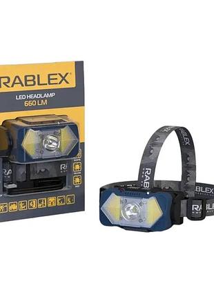 Ліхтарик rablex налобний rb 964 (акумуляторний + водонепроникний + white/red/yelow + type-c) /40/