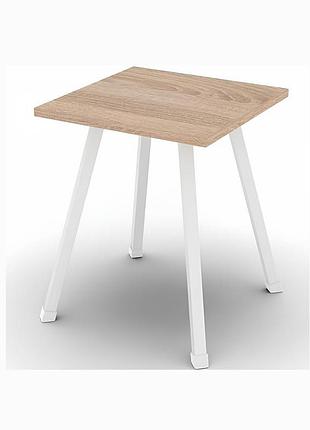 Кухонний табурет ferrum-decor 430x320x320 білий метал дсп дуб сонома 16 мм (frd-104643)