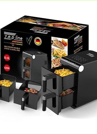 Аерофритюрниця двокамерна 4200вт 8l+8l zepline zp-212 (1)