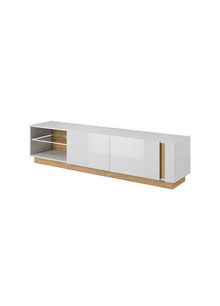 Тумба под телевизор perfect home арко/arco 2-дверная 2d/187 белый глянец/дуб грандсон (pfh-091037)