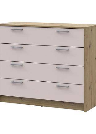 Комод doros ронді дуб артизан/кашемір 4 ящики 100х40х82 drs-011782 (41516187)