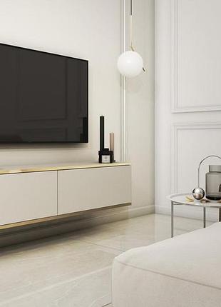 Тумба под телевизор навесная perfect home оро/oro 2-дверная rtv135 бежевый (pfh-091351)