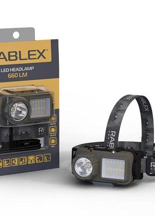 Ліхтарик rablex налобний rb 953 (акамуляторний + водонепроникний + white/red/yelow + type-c) /40/