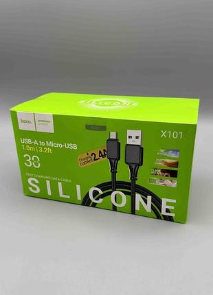 Кабель hoco x101 micro assistant silicone charging data cable 1м 3a 4