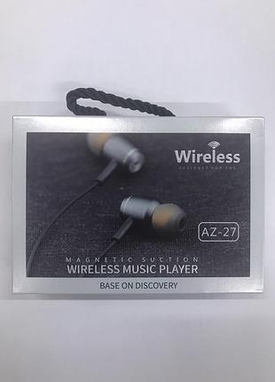 Навушники вакуумні з мікрофоном bluetooth метал az-27