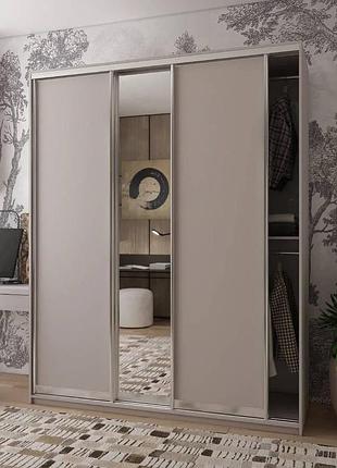 Шафа-купе doros сіті лайт кашемір 2 дсп/1 дзеркало 180х60х225 (80736371)