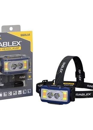 Ліхтарик rablex налобний rb 980 (акумуляторний + водонепроникний + white/red/yelow + type-c) /40