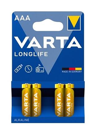 Батарейка varta longlife щелочная aaa lr03 4xbl alkaline kod-5072