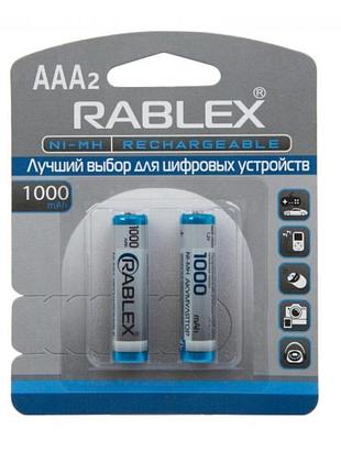 Акумулятори rablex hr03 rb-1000 ( 1.2v / 1000 mah / ni-mh / aaa / блістер / 2 шт.)
