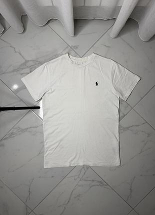 Базова футболка polo ralph lauren custom fit, біла, розмір s