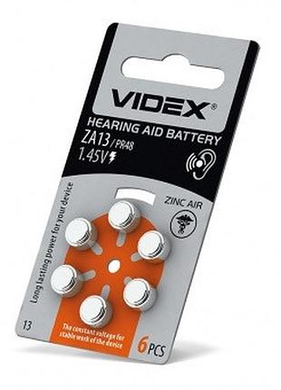 Батарейка videx za-13 zinc air button cell 1.45v