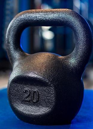 Гиря чугунная rn-sport 20 кг металлическая черный