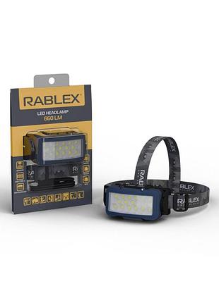 Ліхтарик rablex налобний rb 958 (акумуляторний + водонепроникний + white/red/yelow + type-c) /40/