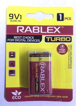 Rablex 6lr61/9v turbo (крона) 1шт blister (1/12/60)