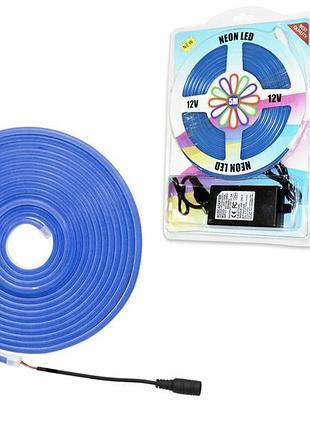 Лента силиконова led neon синяя 5m blue 12v-220v art 0740 (40)