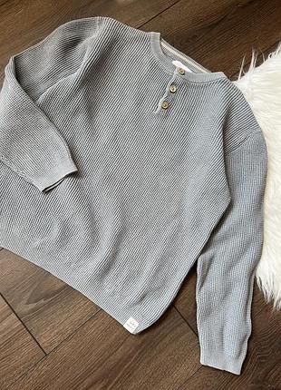 Сірий вʼязаний светр кофта для хлопчика 9 років 134 см зара zara класичний на осінь зиму весну