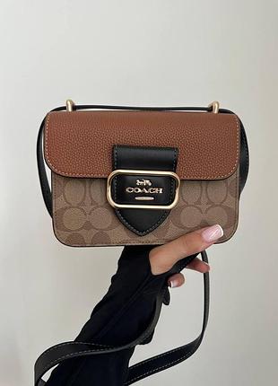 Coach mini morgan square crossbody bag brown/black