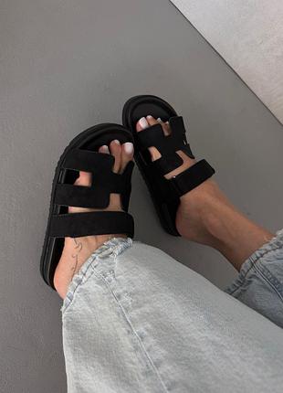 Hermès chypre black suede premium (9)