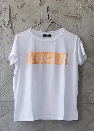 Футболка женская vogue white/orange