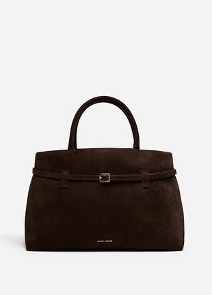 Сумка manu atelier le cambon 35 deep brown suede оригінал