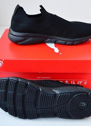 Puma black мокасины черные 4
