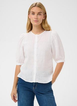 Блуза льняная выльного кроя с объемными рукавами h&amp;m linen blend