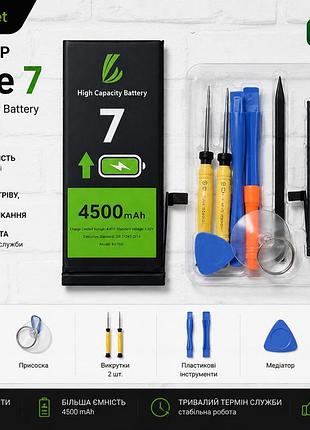 Акумулятор підвищеної ємності 4500 mah для apple iphone 7 (be7gb) + набір інструментів