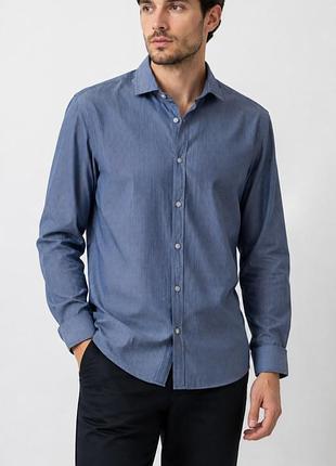 Стильна чоловіча сорочка boss hugo boss в тонку смужку (regular fit) розмір м