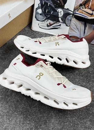 On cloud white red