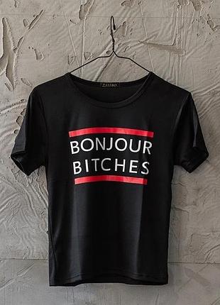 Футболка женская bonjour bitches black