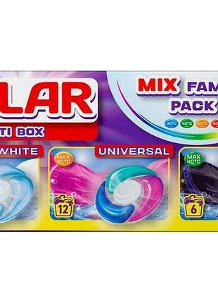 Капсули для прання multi box white 6штuniversal 12штblack 6шт тм solar