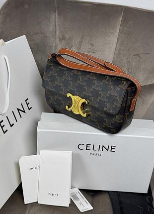 Celine triomphe canvas bag leather 2