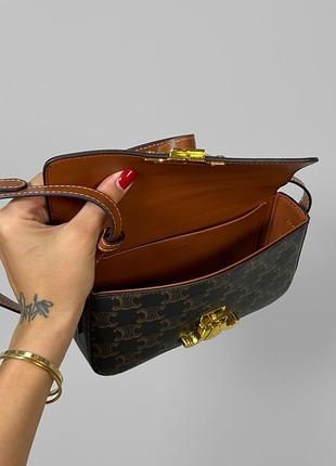 Celine triomphe canvas bag leather 3