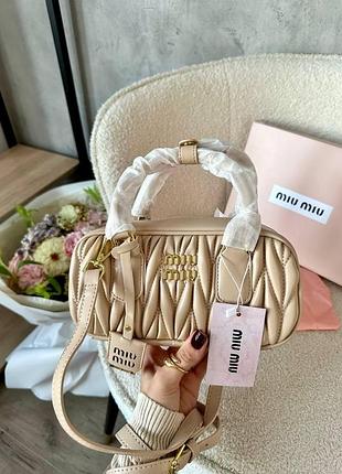 Miu miu arcadie matelassé nappa leather bag cappuccino[ориг коробка]