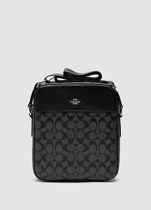 🦁 coach houston flight bag in signature canvas grey