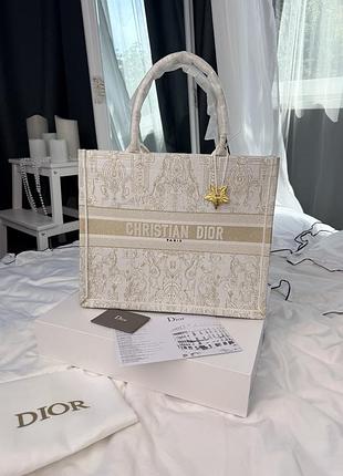 Dior book tote ecru gold paisley embroidery