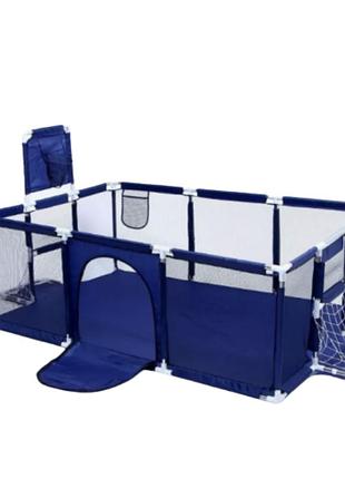 Детский манеж leobro multisport 120 x 180 см. синий (lb-1138)