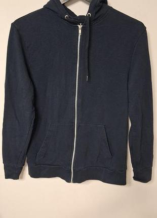Кофта чоловіча на замку з капюшоном синя h&m, розмір s.