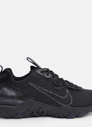 Кросівки nike react vision black, чоловічі кросівки найк реакт чорні