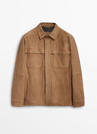 Шкіряний жакет від massimo dutti