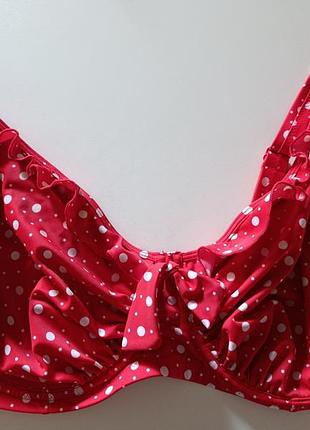 Бюст від купальника, горох, рюші, без поролону, на кісточках, 85gg, 85h, pour moui