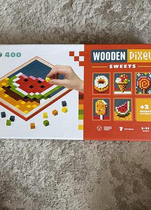 Деревʼяна мозаїка wooden pixel від cubica