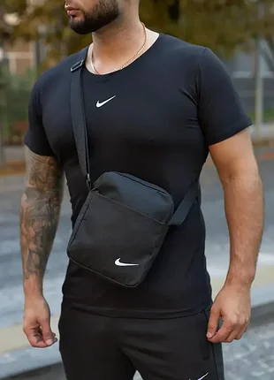 Сумка мессенджер борсетка через плечо черная спорт nike 6