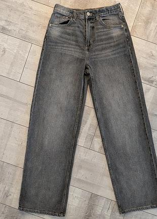 Джинси сірі wide leg high waist висока посадка від h&m