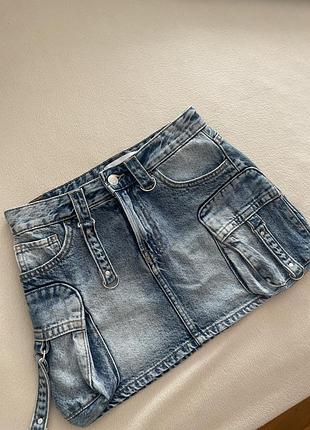 Джинсова спідниця bershka xs