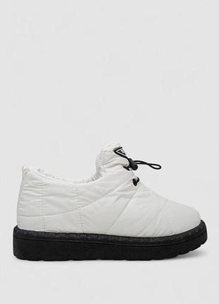 Дутики женские зимние на меху цвет бело-черный top shop ua_