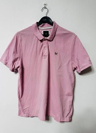 Футболка поло мужская розовая crew clothing company, размер xl - xxl