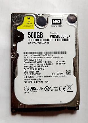 Жесткий диск western digital wd5000lpcx-00vhat0 500 гб sata dcm: hamt2ab.